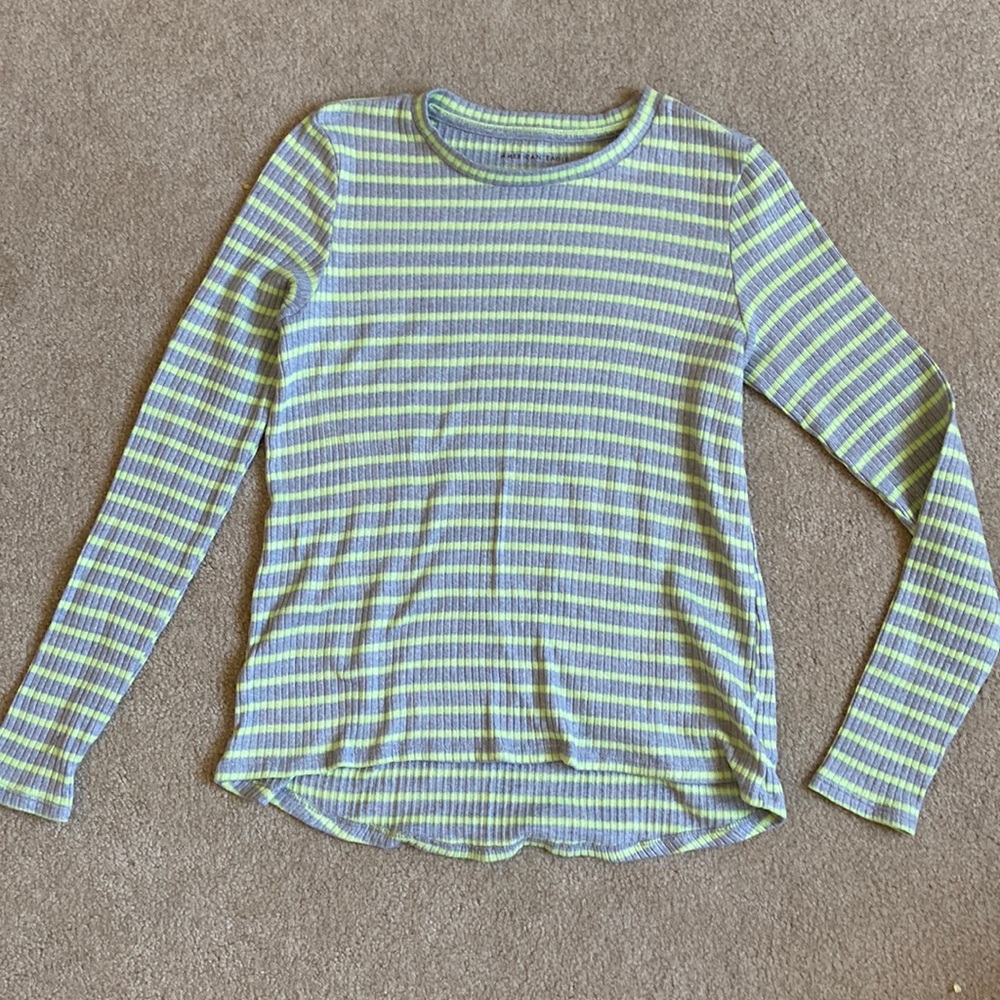 Long sleeved striped soft top. Very comfortable.